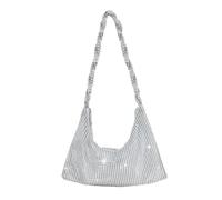 BUBEFSKD Sac à bandoulière mode Sac à bandoulière élégant Femmes Bijou Embelli Soirée aisselles Pour Sac Fille, Argent (Silver)