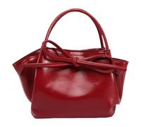 BUBEFSKD Sac à bandoulière pour femme Sac à main tendance Seau à nœuds mignons Messenger Simple Styles coréens Sac à bandoulière pour un usage quotidien Beau sac à main en cuir PU Doux Nœuds Seau