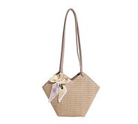 BUBEFSKD Sac à bandoulière tissé à l'herbe avec accessoires d'été pour adolescente fille aller faire du shopping sac à bandoulière sac à bandoulière sac