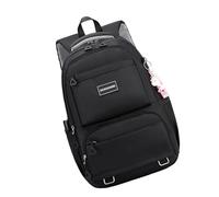 BUBEFSKD Sac à dos fonctionnel pour adolescent école grande capacité en nylon sac à dos d'école de voyage pour les étudiants mignon sac universitaire, Noir