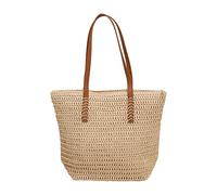 BUBEFSKD Sac de plage adulte pour femmes mode épaule grande capacité début de paille vacances mer sac à main femmes paille occupante épaule femme plage sac d'été sac à main marin, beige
