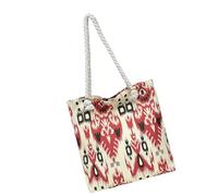 BUBEFSKD Sac de transport en toile esthétique Sacs à bandoulière tendance pour faire du shopping Plage Travail Voyage Grande capacité Tissu tendance Cadeaux Tissu alimentaire réutilisable, rouge
