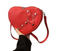 BUBEFSKD Sac pour femme en forme de cœur Messenger Un shopping tendance Beau fond en bandoulière, rouge