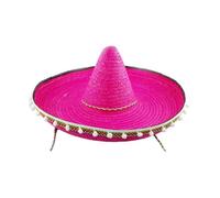 BUBEFSKD Sombrero Mexicain Festif 20/40/60 cm de diamètre Styles hawaïens avec Pompons Blancs Paille Sombrero Chapeaux Adultes