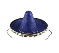 BUBEFSKD Sombrero Mexicain Festif 20/40/60 cm de diamètre Styles hawaïens avec Pompons Blancs Paille Sombrero Chapeaux Adultes