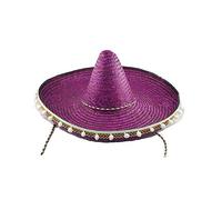 BUBEFSKD Sombrero Mexicain Festif 20/40/60 cm de diamètre Styles hawaïens avec Pompons Blancs Paille Sombrero Chapeaux Adultes