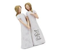 BUBEFSKD Statue en résine faite à la main symbolisant la fraternité, petite amie, cadeaux, bureau, décoration, statue de sœur en résine, ornement