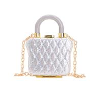 BUBEFSKD Strass Sac de soirée Petit sac à bandoulière Sac à main Rouge à lèvres Points de rangement pour femmes Mariage et fête Accessoire élégant, Argent (Silver), 05style