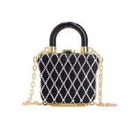 BUBEFSKD Strass Sac de soirée Petit sac à bandoulière Sac à main Rouge à lèvres Points de rangement pour femmes Mariage et fête Accessoire élégant, Noir , 04style