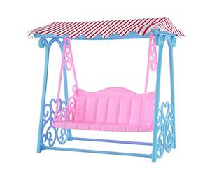 BUBEFSKD Swing 1/6 Échelle Dolls Beach pour banc Meubles miniatures Jouet pour maison de poupée Décoration de vacances d'anniversaire Festival P Hamster Swing Jouet