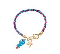 BUBEFSKD Tressé Bohème en Céramique Étoile De Mer Charme Fil Coloré Unisexe Léger Bijoux De Tous Les Jours Bijoux Cadeaux Uniques Faits À La Main