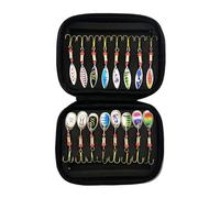 BUBEFSKD Truites Cuillère De Pêche Leurre Appâts Artificiels Spinner Clignotants Appâts avec Boîte De Rangement Pêche avec Crochet en Métal pour Eau Douce Eau Salée