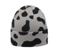 BUBEFSKD Unisexe Gothique Motif Vache Crochet Hip Hop Pour Femmes Hommes Photo Accessoires Cheetah Casquette Halloween Fête Motif Imprimé Hiver