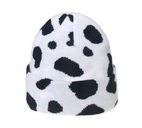 BUBEFSKD Unisexe Gothique Motif Vache Crochet Hip Hop Pour Femmes Hommes Photo Accessoires Cheetah Casquette Halloween Fête Motif Imprimé Hiver
