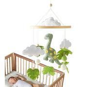 Bubei Mobile pour Tout-Petits pour Berceau,Lit de bébé Mobile avec couffin en Bois avec Boules de Feutre - Carillon éolien Nuages Feuilles Vertes, Pendentif Mobile Dinosaure de Dessin animé