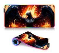 BUBELS Tapis de Souris de Jeu Phoenix XXL RGB LED Oversize Tapis de Souris XXL LED Multicolore 14 Modes d'éclairage 7 Couleurs LED Plus 4 Modes d'effet Lavable 40x90cm