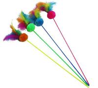 BUBIMEX-Canne à pêche pour chat coloris multicolore avec des plumes Bubimex - 58 cm