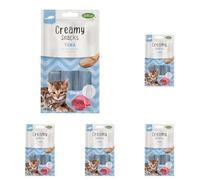 Bubimex - Creamy Snacks Thon - Friandises Crèmes à Lécher pour Chats - Texture Lisse, Onctueuse et Appétissante - Stimule l'Appétit et Favorise l'Hydratation - 4 x 15 g (Lot de 5)