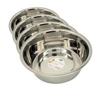 Bubimex - Gamelle INOX pour Chien et Chat - Acier Inoxydable - Contenant pour Eau et Nourriture - Résistant, Hygiénique, Facile à Nettoyer et Intemporel - Écuelle de Qualité supérieure - 4,50 L