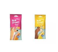 Bubimex Glace pour chien | 24 x 50 g | différentes saveurs | (24 x 50 g, 12 x bacon et 12 x bananes split)