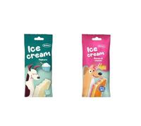 Bubimex Glace pour chien | 24 x 50 g | différentes saveurs | (24 x 50 g, 12 x bacon et fromage & 12 x yaourt)