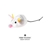 BUBIMEX-Jouet pour chat coloris blanc et rose peluche de Noël souris Bubimex - 9 x 5 cm