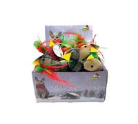 BUBIMEX-Peluche de Noël pour chat motif tartan coloris multicolore en forme d'oiseau Bubimex - 13 x 7 cm