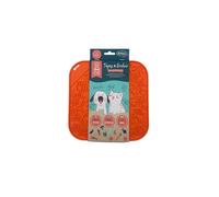 BUBIMEX - Tapis/gamelle à lécher 20x20cm Orange pour Chiens et Chats avec Ventouse, Anti glouton, Anti Stress, Silicone sans BPA, Compatible Lave-Vaisselle et Congélateur, Réduit la Mauvaise Haleine