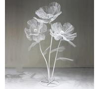 Bubinblau Blanc,A, 170 cm/5,6 Pieds Énorme Décoration de Fleurs en Soie Artificielle, Fleurs de Roses Géantes, Grandes Fausses Fleurs avec Base en Métal, Décor de Fête de Mariage