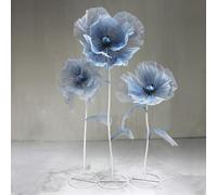Bubinblau Bleu,B, 170 cm/5,6 Pieds Énorme Décoration de Fleurs en Soie Artificielle, Fleurs de Roses Géantes, Grandes Fausses Fleurs avec Base en Métal, Décor de Fête de Mariage