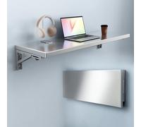 Bubinblau Bureau mural pliable en acier inoxydable 304, table flottante murale, facile à nettoyer, pour cuisine, buanderie, étude, poste de travail, métallique, 40 x 30 cm