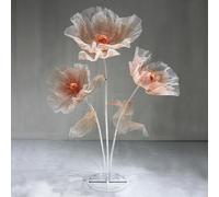 Bubinblau Champagne,A, 170 cm/5,6 Pieds Énorme Décoration de Fleurs en Soie Artificielle, Fleurs de Roses Géantes, Grandes Fausses Fleurs avec Base en Métal, Décor de Fête de Mariage