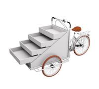 Bubinblau Chariot de nourriture pliable à trois reprises, remorque de concession mobile avec 4 étagères d'affichage, chariot commercial pour collations, boissons, café, hot-dogs, avec support de