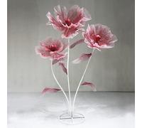 Bubinblau Rouge,A, 170 cm/5,6 Pieds Énorme Décoration de Fleurs en Soie Artificielle, Fleurs de Roses Géantes, Grandes Fausses Fleurs avec Base en Métal, Décor de Fête de Mariage