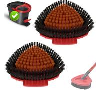 Bublador Spin Lot de 2 têtes de Rechange Balai à récurer pour Vileda Turbo,brosses de Sol triangulaires à Poils durs pour Salle de Bain,Cuisine,Piscine,Garage,terrasse