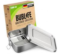 Bublife Boîte à déjeuner pour enfants et adultes - 1200 ml - Avec compartiments - En acier inoxydable - Avec compartiments - Pour adultes