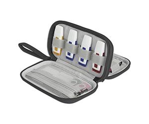 BUBM Sac de Transport Dur à Double Compartiment, Organisateur d'accessoires d'électronique de Voyage, Sac de câble, Cas de Cas de Navette d'entraînement d'USB (Large, Noir)