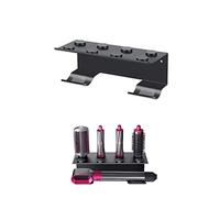 BUBM Support Mural pour Dyson Airwrap Styler et Sept Boucles barils, Support de Rangement en métal avec Cordon Organisateur Crochet pour Salle de Bains - Support Uniquement (Noir)