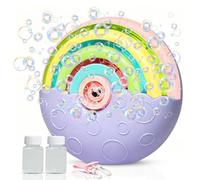 BUBOJOY Machine à Bulles pour Enfants, Machine Bulles Arc-en-ciel Automatique 2000+ Bulle par Minute avec Lumières Colorée/Solution, Souffleur de Bulle Portable pour Fêtes Mariage En Plein Air, Violet