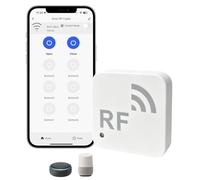 BUBOJOY Smart RF Remote Control, WiFi RF Télécommande Compatible Copie 8 Boutons/Détection Luminosité/Commande Vocale Alexa/Minuterie/Automatisation Domotique pour Rideaux Ventilateurs Portes Garage