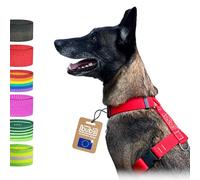 bub's Not Pull, Harnais pour Chien de Grande Taille avec système Anti-Traction (contrôle Taille : Cou 43 à 74 cm, Poitrine de 59 à 94 cm) (Rouge)