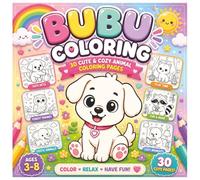 BuBu Coloring Book: 30 Cute & Cozy Animal Coloring Pages for Kids Ages 3-8