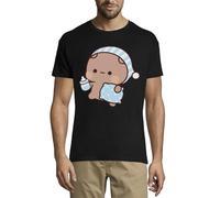 Bubu Dudu Going to Sleep Crew Neck T-shirt en coton pour homme Noir, Noir , L