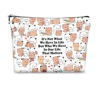 Bubu Dudu Kawaii Trousse de maquillage pour femme avec fermeture éclair et doublure - Trousse de toilette pour couple d'anime - Cadeau pratique pour les anniversaires, les vacances et les