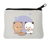 Bubu Dudu Pochette porte-monnaie en néoprène avec inscription « Eating Cookies » Blanc 12 x 9 cm