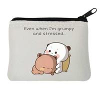 Bubu Dudu Porte-monnaie en néoprène avec inscription « Even When I'm Grumpy Ande Stressed » Blanc 10 x 11 cm