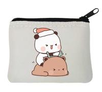 Bubu Dudu Porte-monnaie en néoprène Motif renne et Père Noël Blanc 12 x 9 cm