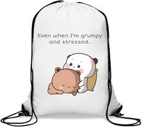 Bubu Dudu Sac de gym décontracté avec cordon de serrage Inscription Even When I'm Grumpy Ande Stressed Blanc