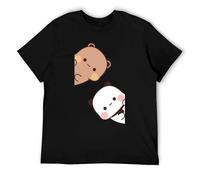 Bubu Dudu Shirt Couple Tops Cartoon Panda Bear Men Summer T-Shirts Black L.jpg.jpg Black