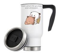 Bubu Dudu Tasse à café isotherme de voyage avec inscription « Even When I'm Grumpy Ande Stressed » Blanc 480 ml
